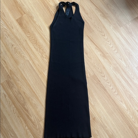 Modern Citizen Maxi Dress Ribbed Knit Criss Cross straps Black Size Small - Picture 3 of 6